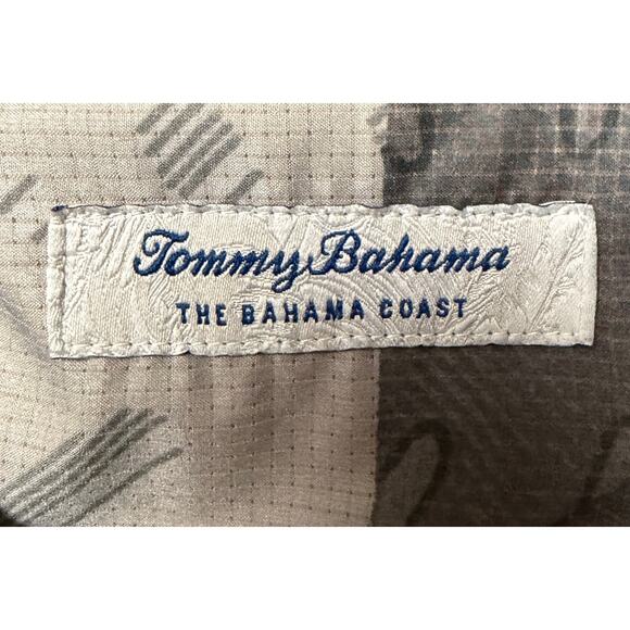 Tommy Bahama Shirt Men Aloha Hawaiian XXL 2XL Gray Floral Island Zone EUC - Picture 9 of 12